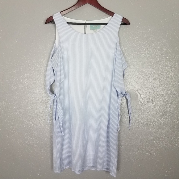 Skies Are Blue Striped Sleeveless Double Tie Dress - Picture 1 of 7